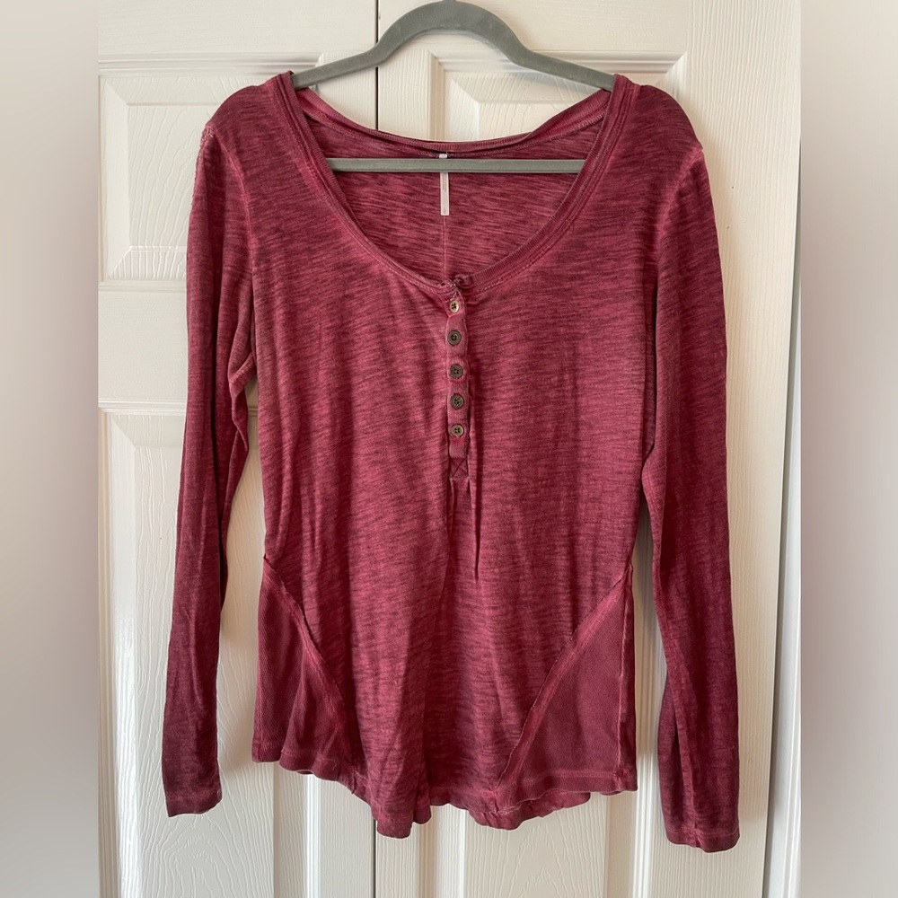 Free People Maroon long sleeve